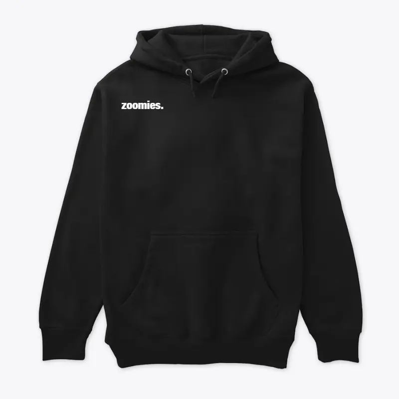 ZOOMIES black hoodie w/ new colors